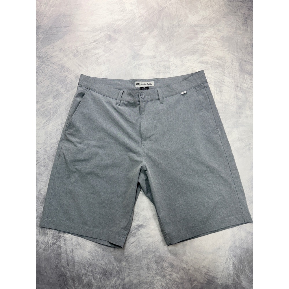 Travis Mathew Mens Grey‎ 10" Golf Performance Shorts Sz 36 Stretch Casual preppy
